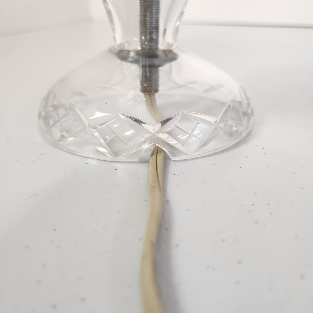 Vintage Cut Crystal Fairy Lamp Pinwheel Patern Czech Bohemian Mushroom Shape - Picture 5 of 10